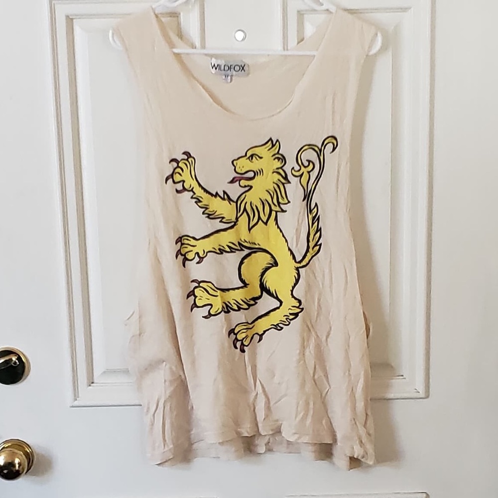 Wildfox Lion Crest/Coat of Arms Muscle Tank Top
